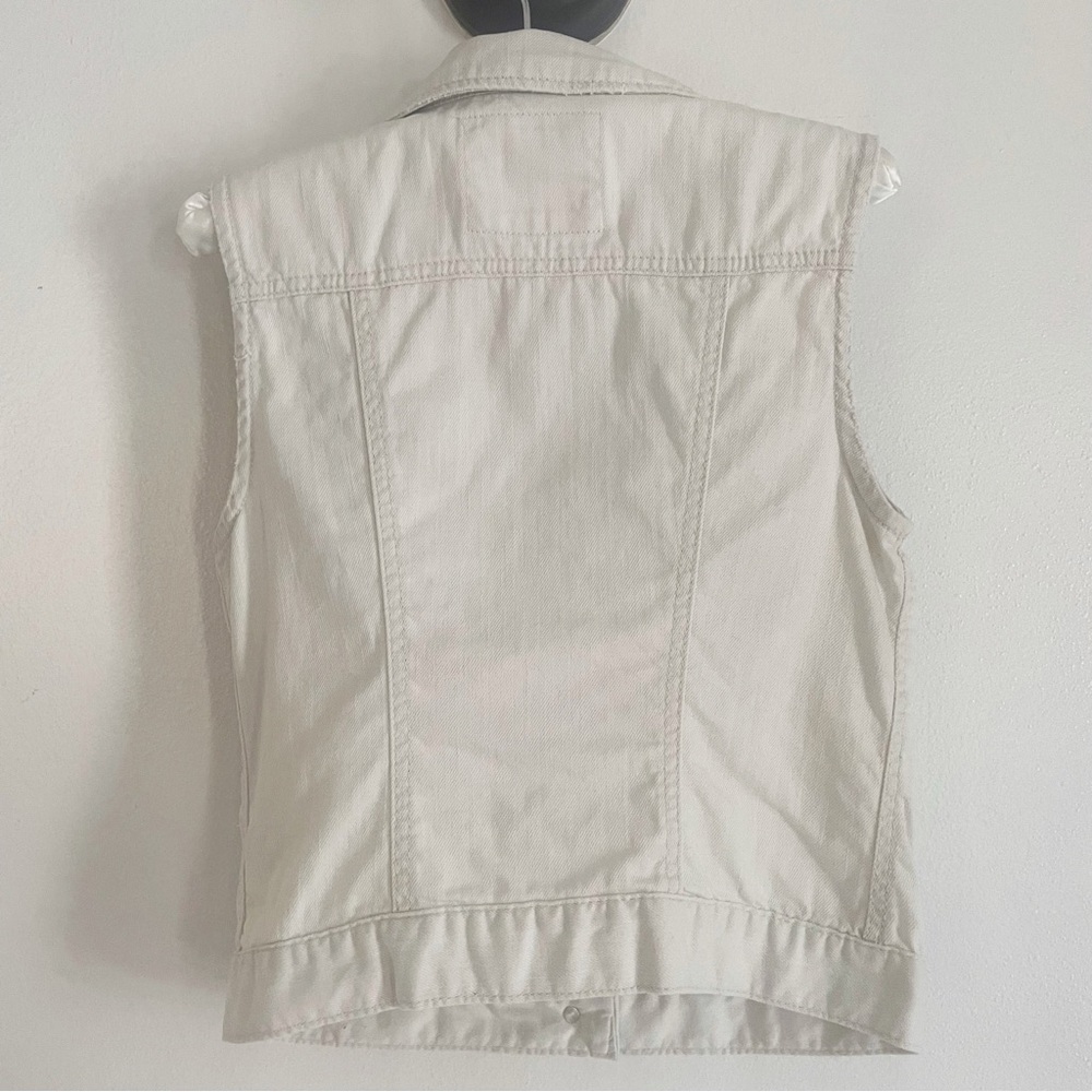 Mudd Crochet Lace Accent Denim Vest Festival Boho Cottagecore Size Small - Picture 8 of 11